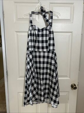 Black and White  Halter Sundress